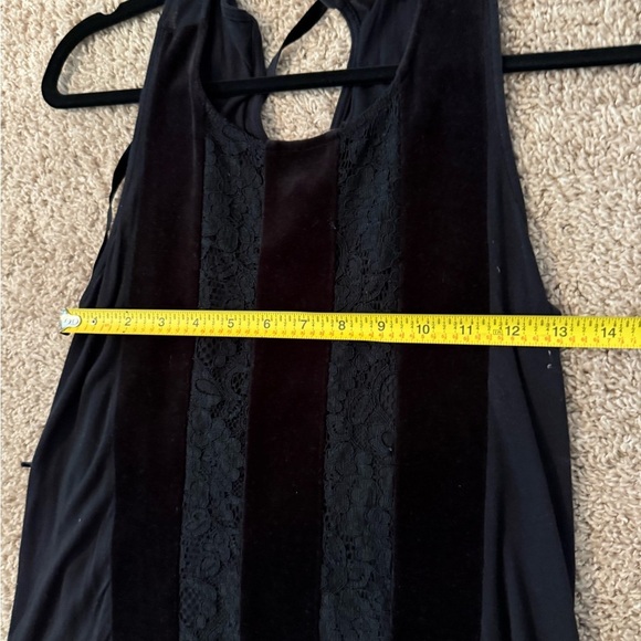 Loft | Black Lace Velvet Tie Back Top | Size XS - Picture 5 of 6